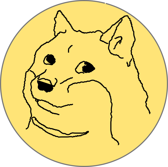 Dogecoin Meme Cryptocurrency Logo PNG Image