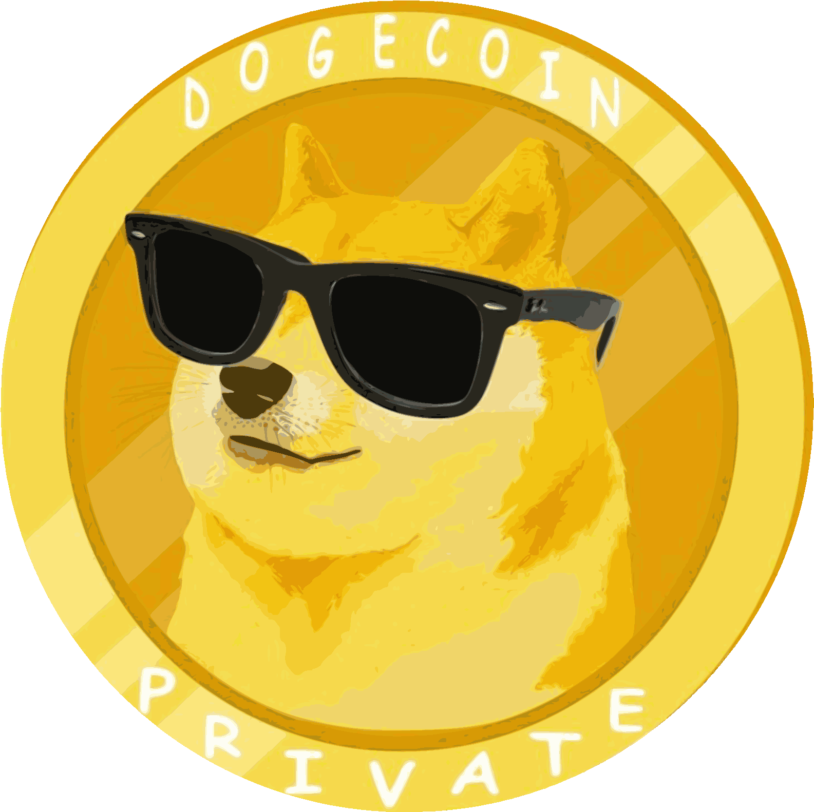 Dogecoin Private Sunglasses Coin Design PNG Image