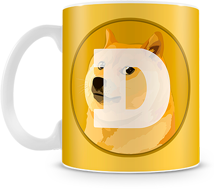 Dogecoin Themed Mug PNG Image