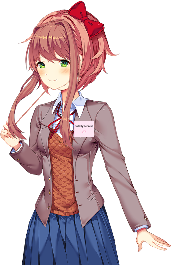 Doki Doki Literature Club Monika Character PNG Image