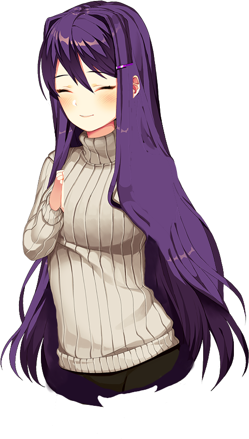 Doki Doki Literature Club Yuri Smile PNG Image