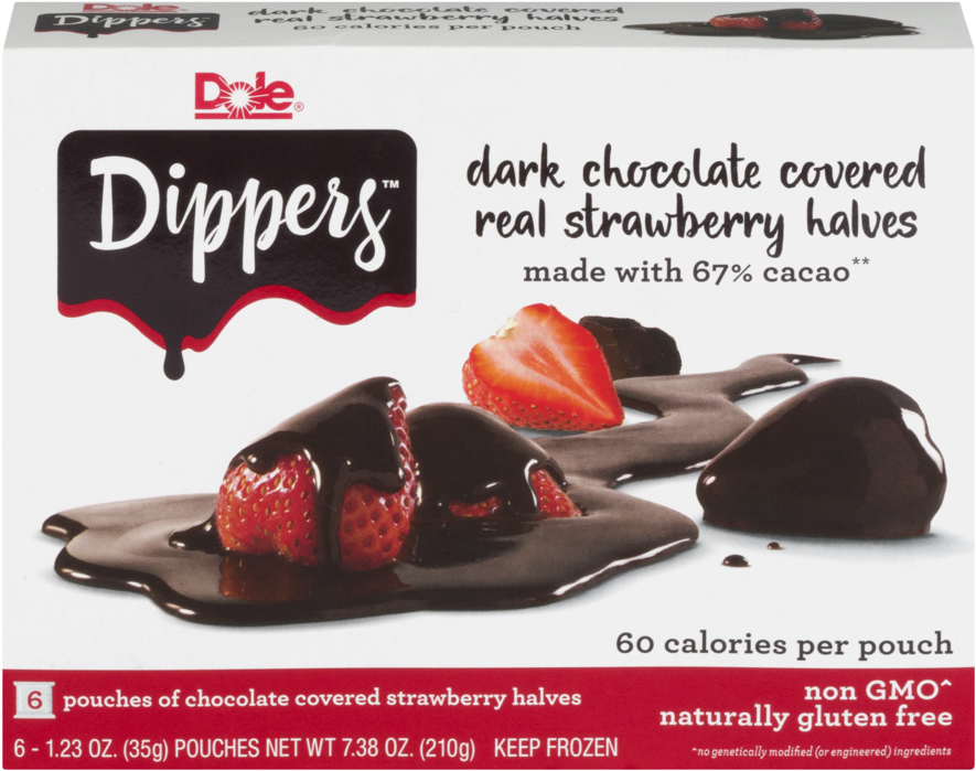 Dole Dark Chocolate Covered Strawberry Halves Packaging PNG Image