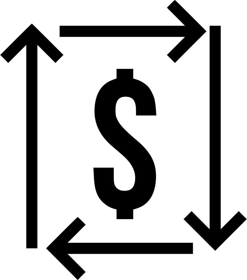 Dollar Sign Expansion Arrows PNG Image