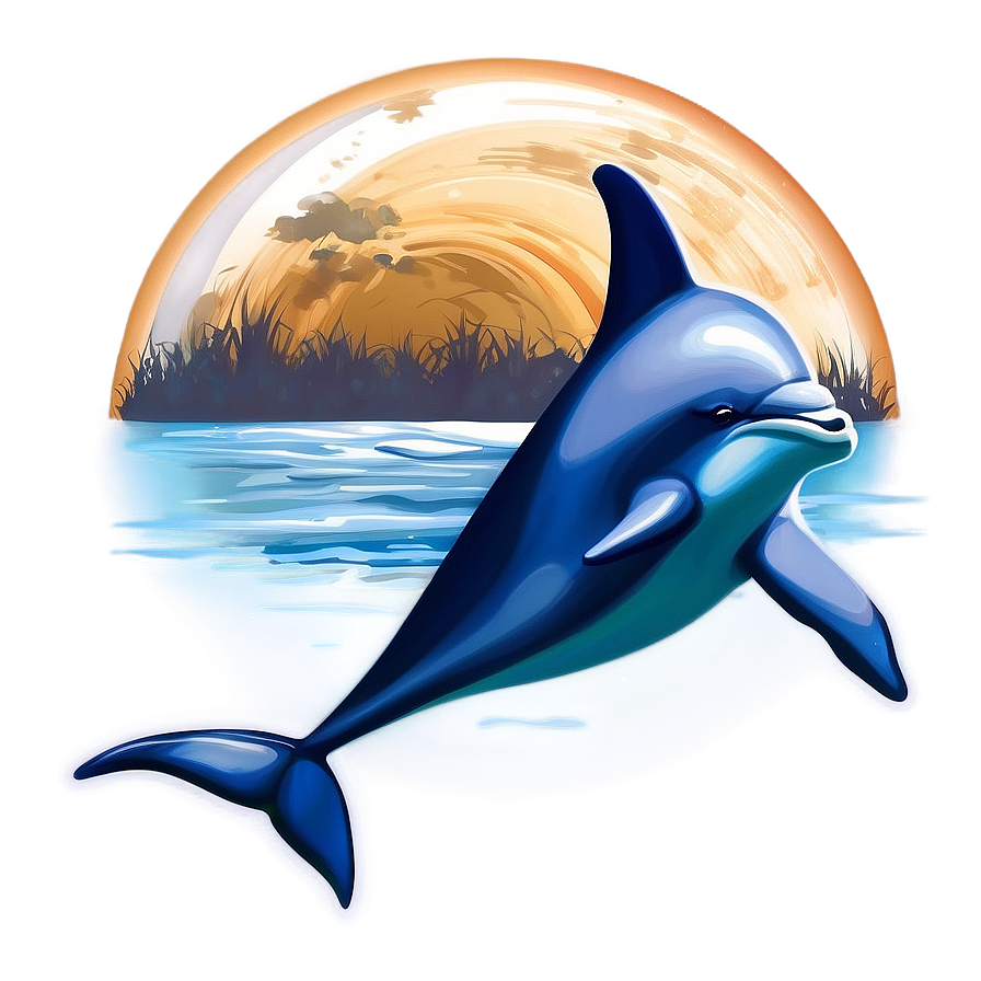 Dolphins In Moonlight Png 06112024 PNG Image