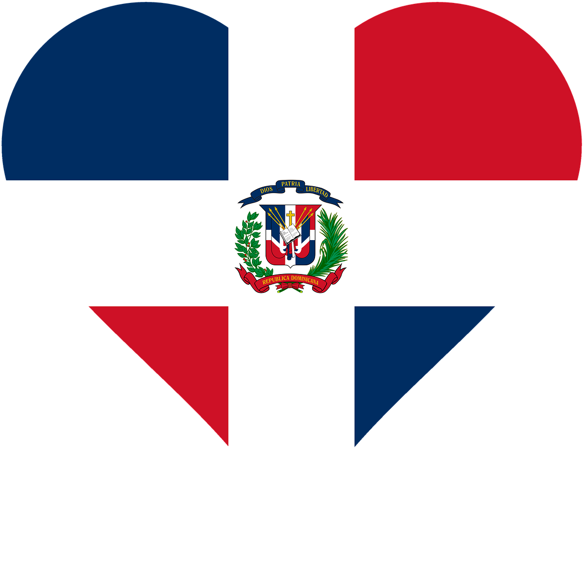 Dominican Republic Flag Heart PNG Image