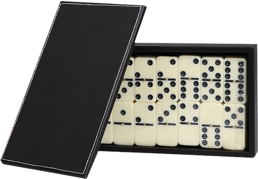 Dominoes Setin Open Box PNG Image