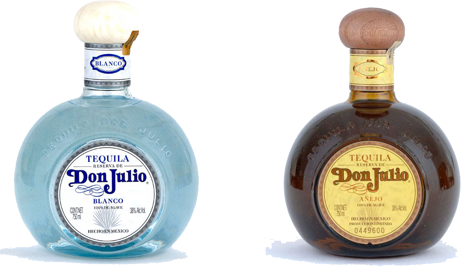 Don Julio Blancoand Anejo Tequila Bottles PNG Image