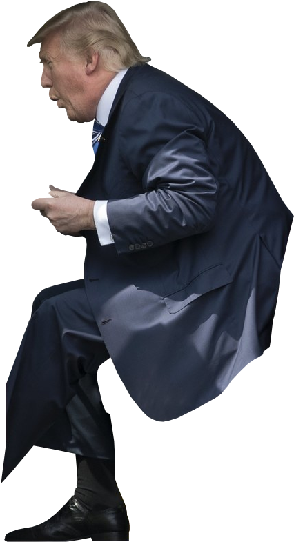 Donald Trump Crouching Pose PNG Image