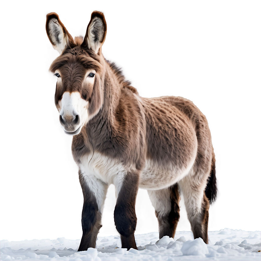 Donkey In Snow Png Vvs PNG Image