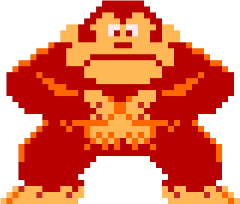 Donkey Kong Classic Pixel Art PNG Image