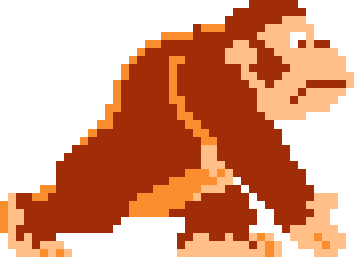 Donkey Kong Pixel Art PNG Image