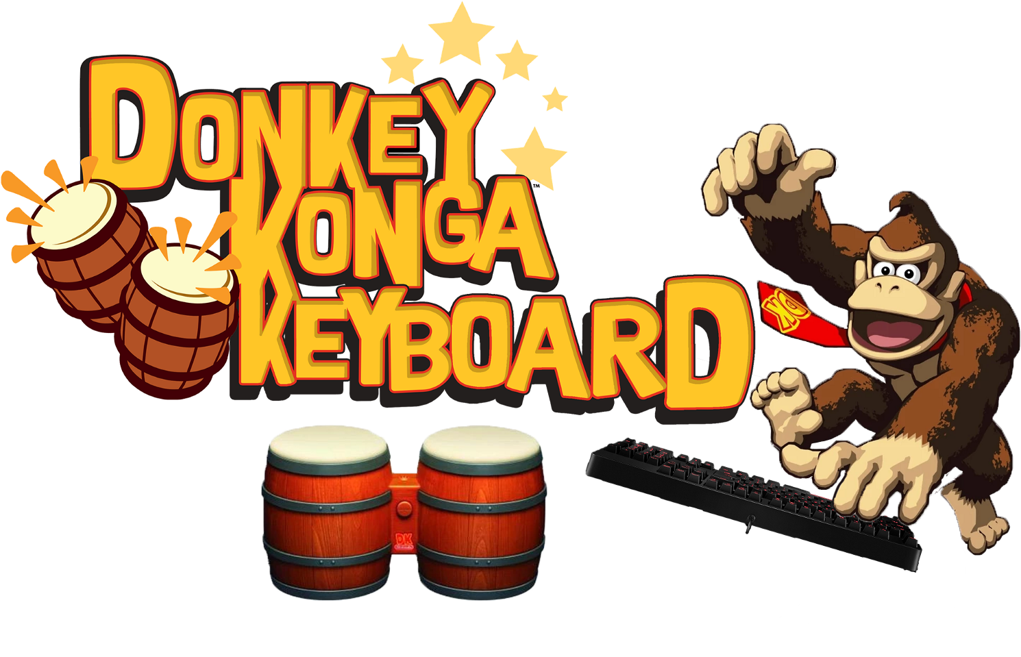 Donkey Konga Keyboard Fusion PNG Image