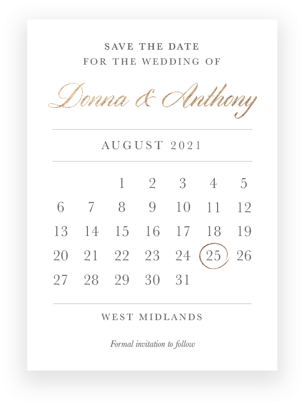 Donnaand Anthony Wedding Savethe Date August2021 PNG Image