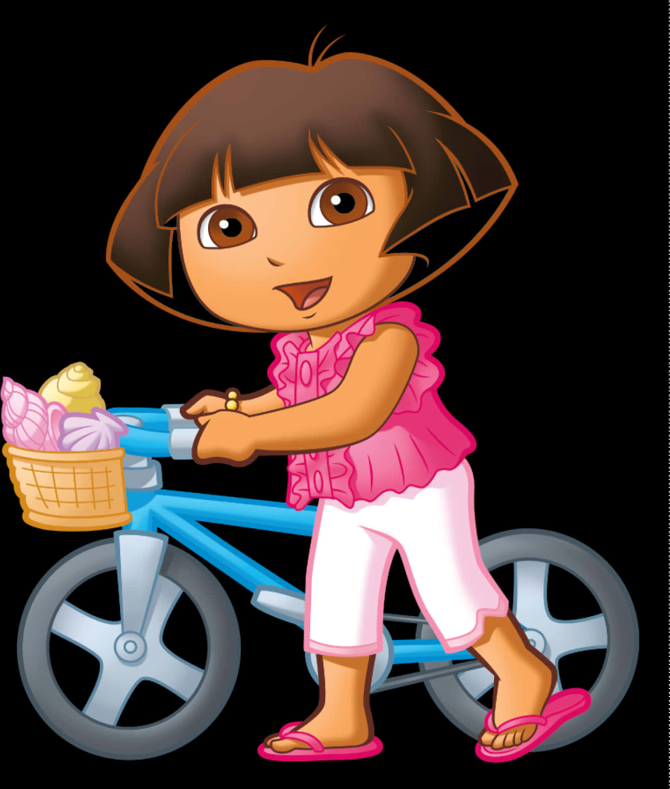 Dora With Bicycle PNG Image