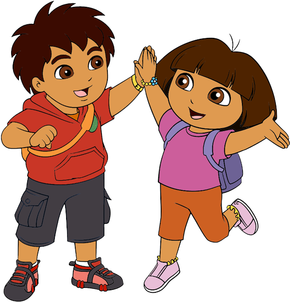 Doraand Diego High Five PNG Image