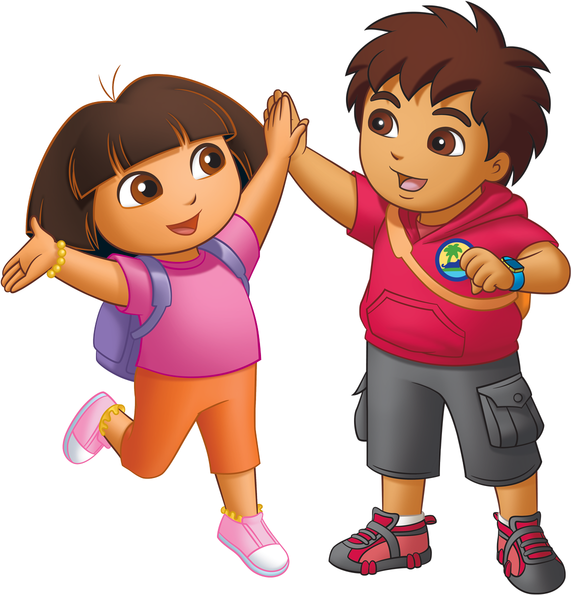 Doraand Friend High Five PNG Image