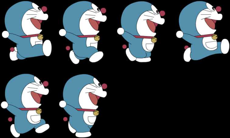 Doraemon_ Multiple_ Expressions PNG Image