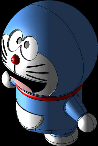 Doraemon3 D Character Render PNG Image