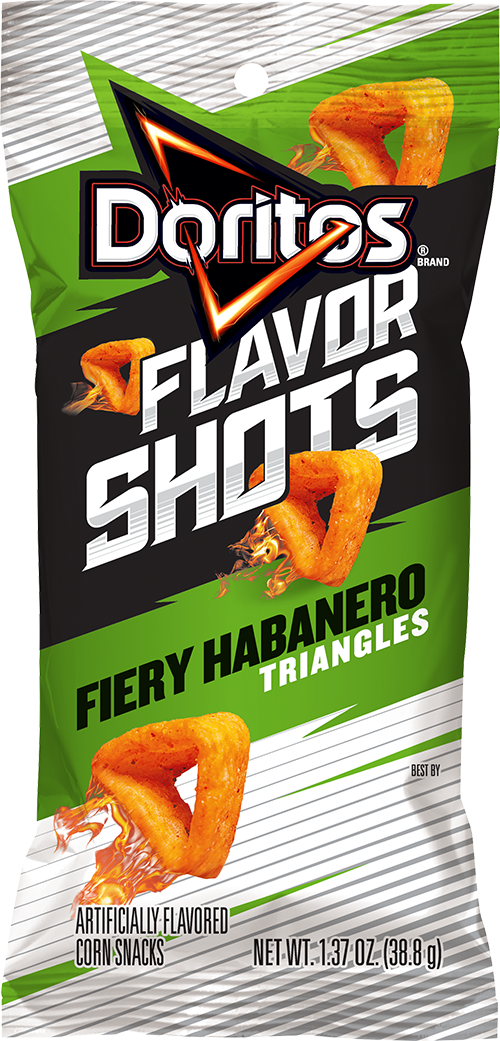 Doritos Flavor Shots Fiery Habanero Triangles Package PNG Image