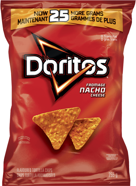 Doritos Nacho Cheese Flavored Chips Package PNG Image