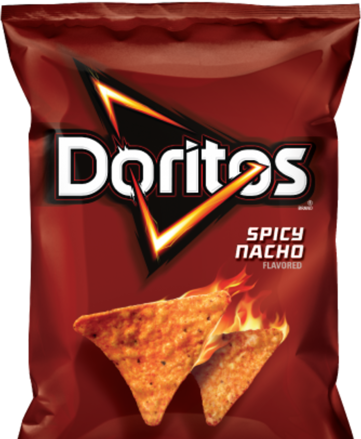 Doritos Spicy Nacho Flavored Chips Package PNG Image