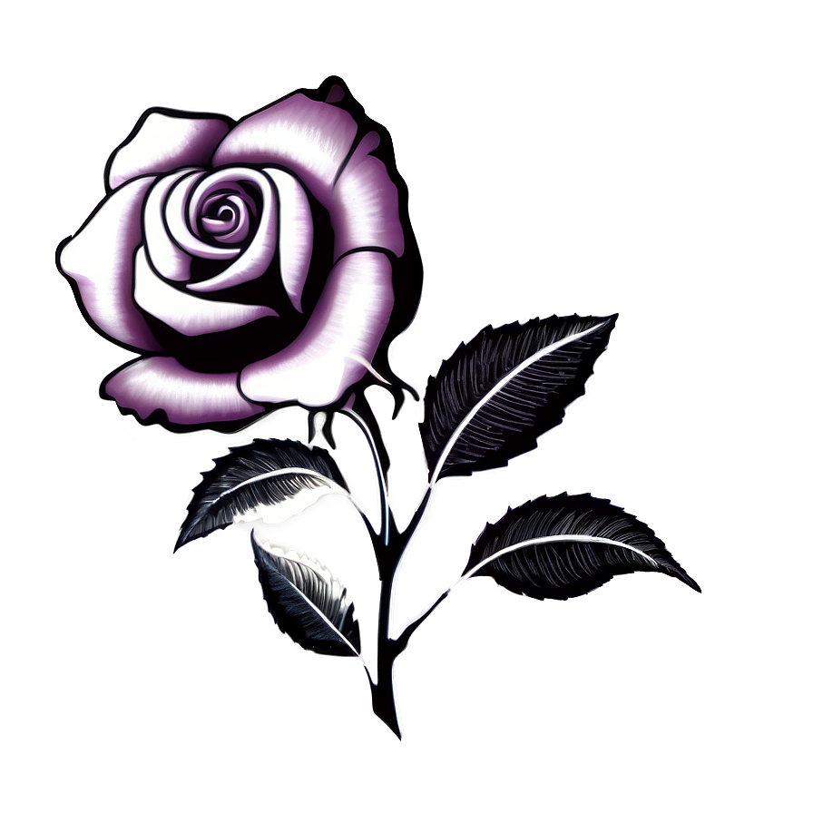 Dotwork Rose Tattoo Drawing Png Rfv43 PNG Image