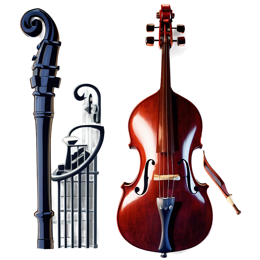 Double Bass And Clef Png Ayj PNG Image