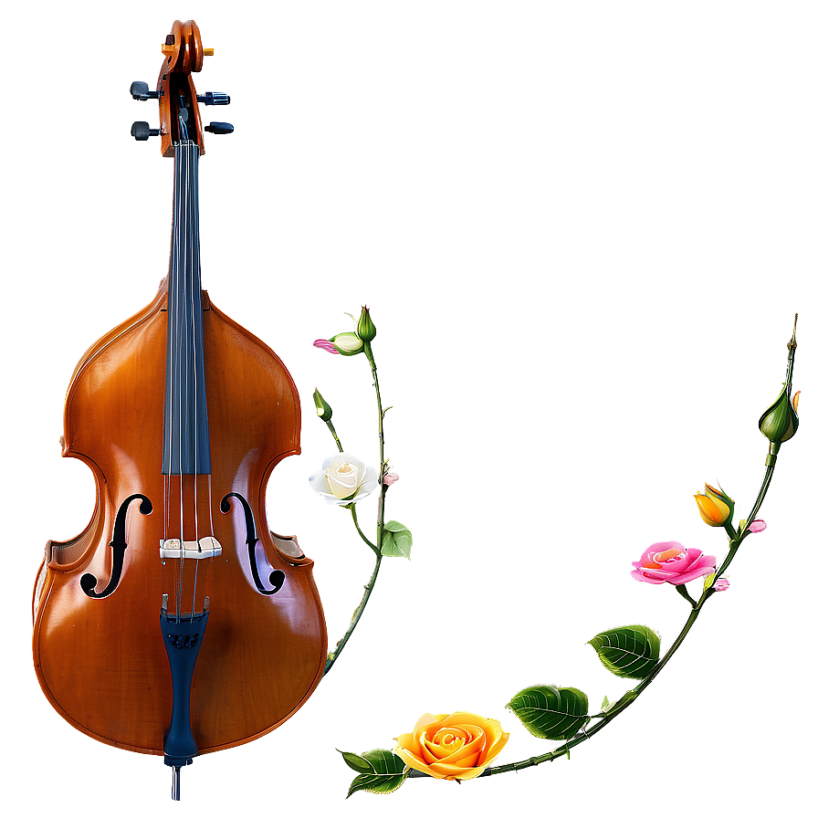 Double Bass With Roses Png Rvt91 PNG Image