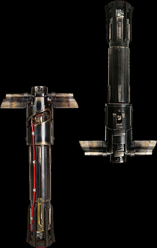 Double Bladed Lightsaber Disassembled PNG Image