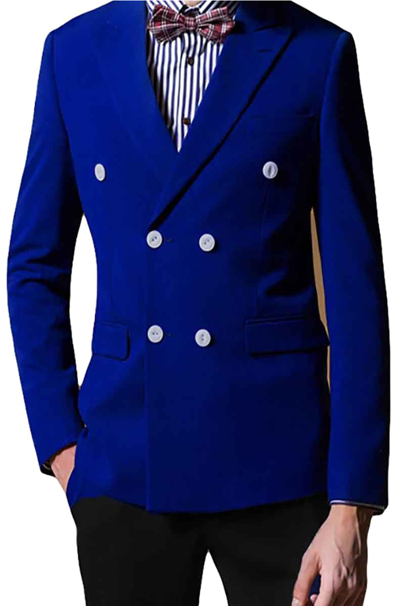 Double Breasted Blue Blazer Fashion PNG Image