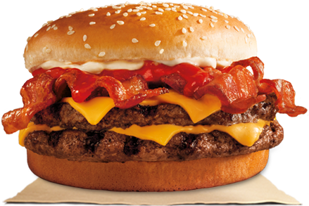 Double Cheeseburgerwith Bacon PNG Image