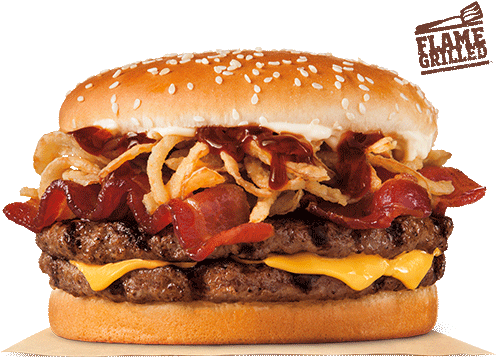 Double Cheeseburgerwith Baconand Crispy Onions PNG Image