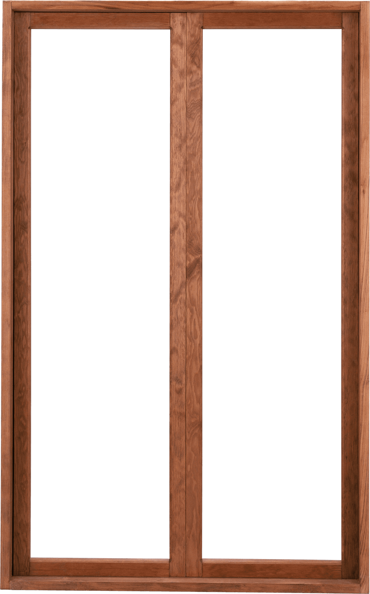 Double Panel Wooden Window Frame PNG Image