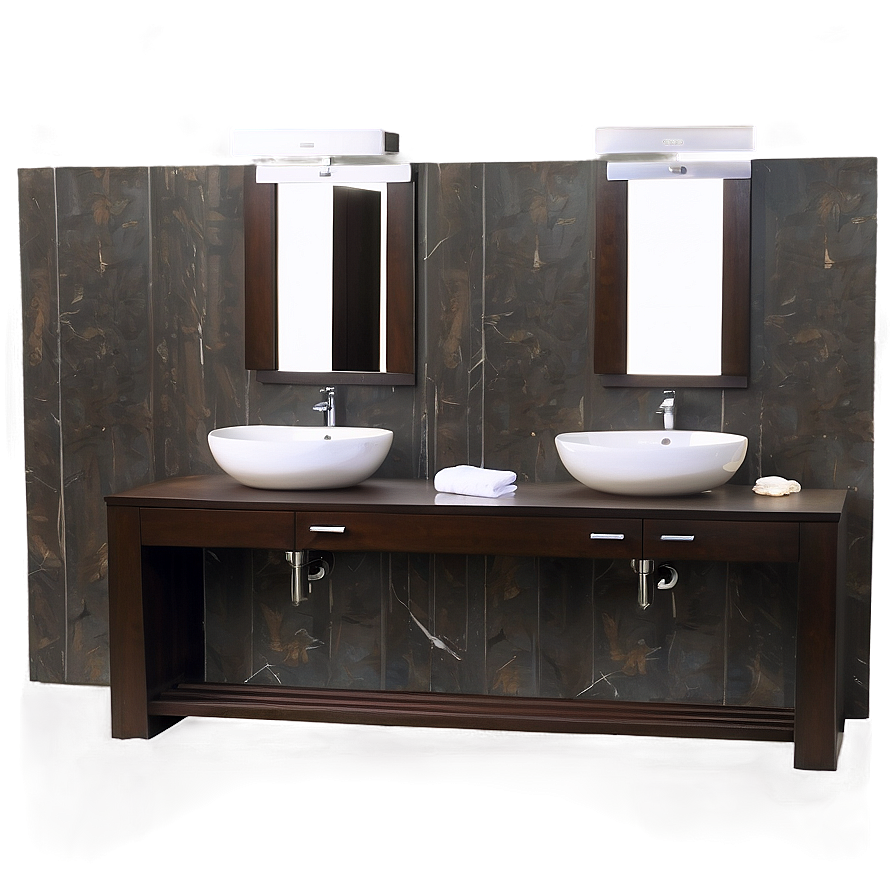 Double Vanity Bathroom Sink Png 06132024 PNG Image