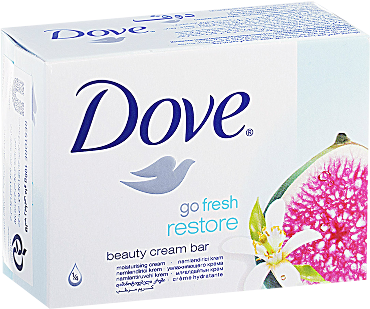 Dove Go Fresh Restore Beauty Cream Bar Soap Packaging PNG Image