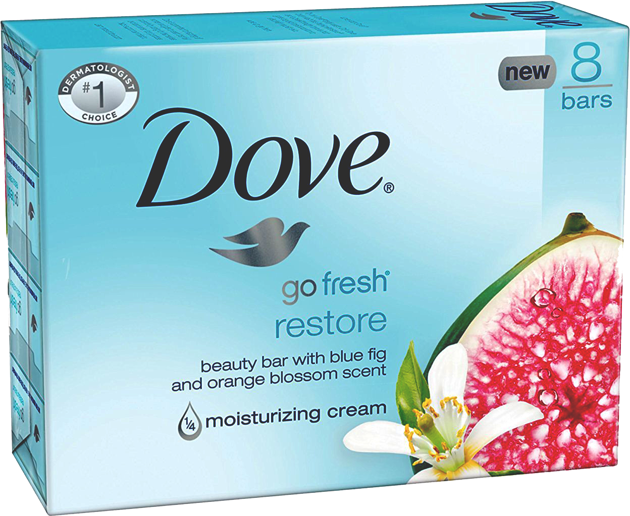 Dove Go Fresh Restore Soap Bars Packaging PNG Image