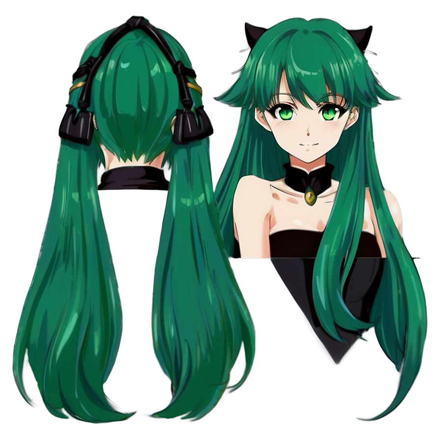 Download Green Haired Anime Png Art Org88 PNG Image