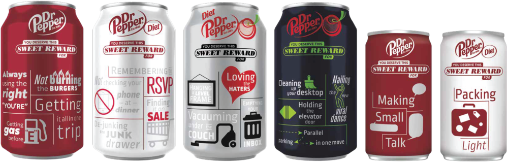 Dr Pepper Sweet Reward Campaign Cans PNG Image