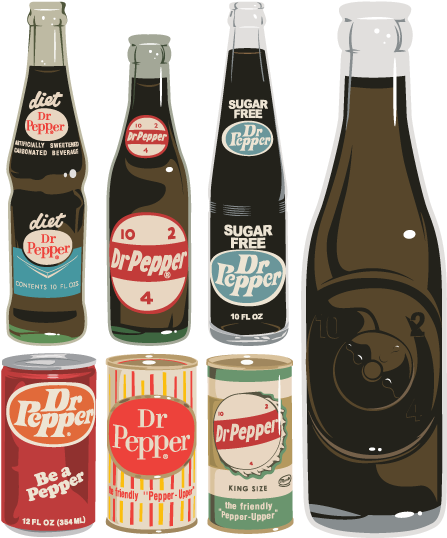 Dr Pepper Variety Pack Vintage Designs PNG Image