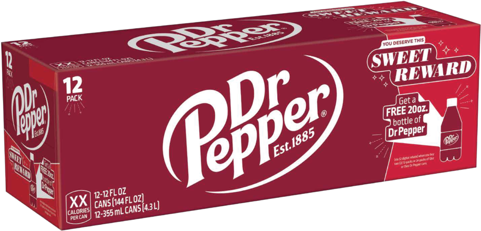 Dr Pepper12 Pack Box Promotion PNG Image