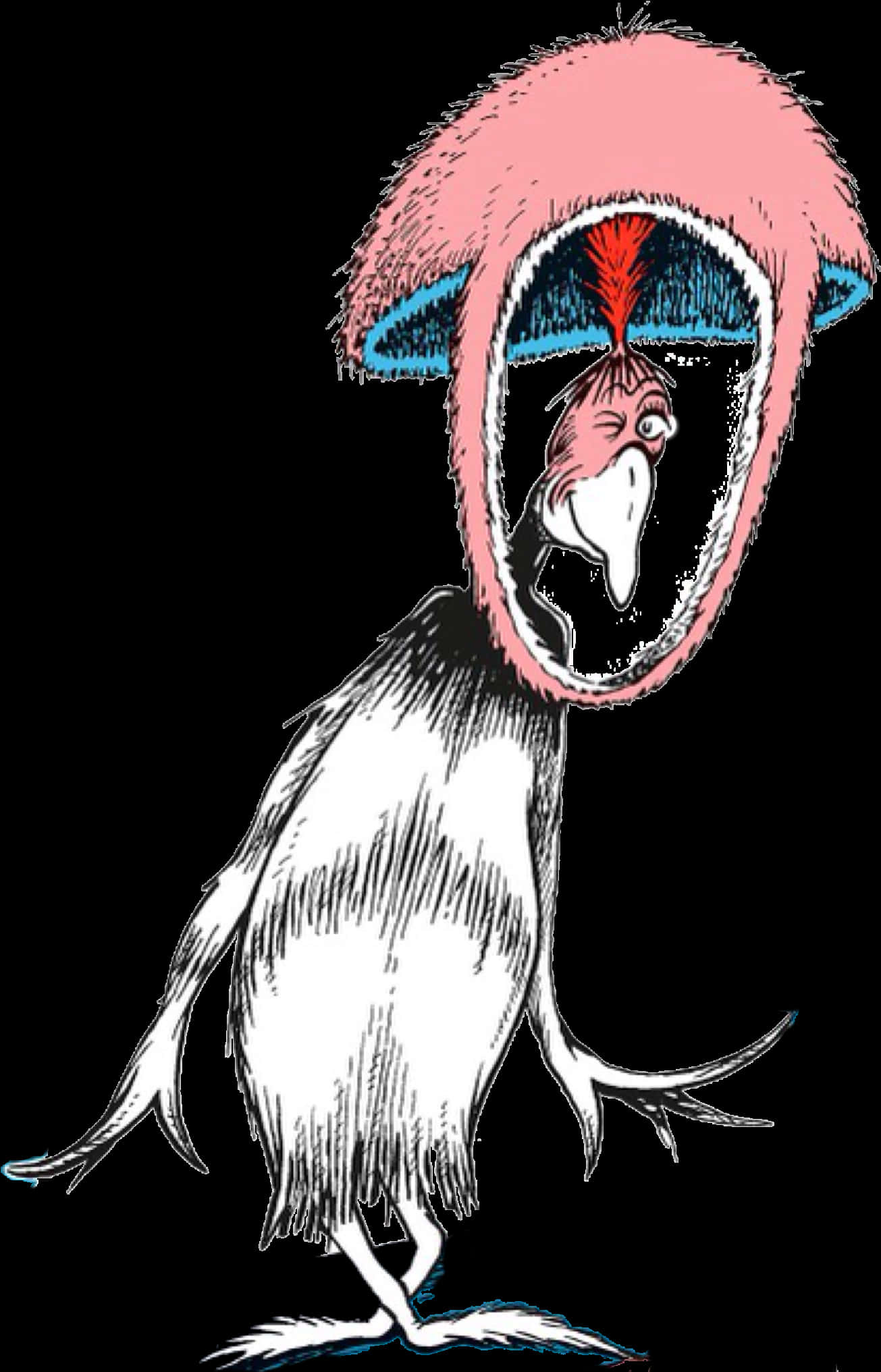 Dr Seuss Characterin Pink Hat PNG Image