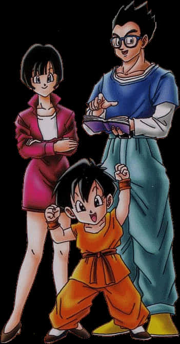 Dragon Ball Gohan Family Illustration PNG Image