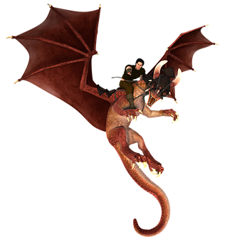 Dragon Ridersin Flight PNG Image