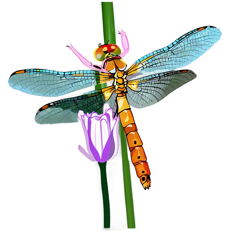 Dragonfly On Flower Png Ctl82 PNG Image