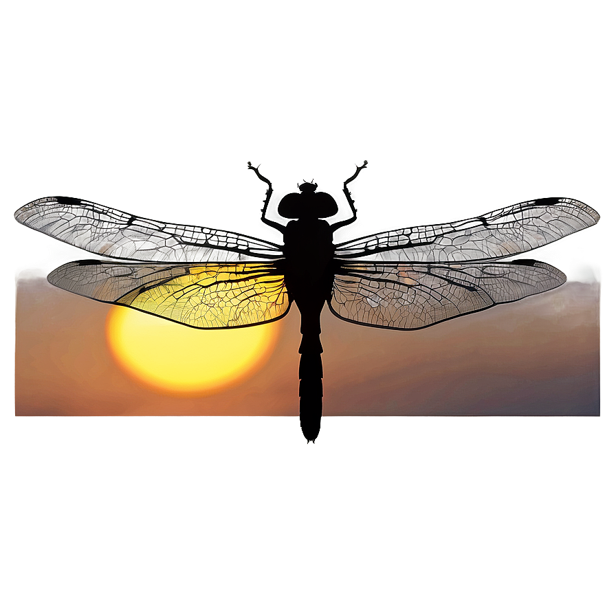 Dragonfly Silhouette At Sunset Png 05212024 PNG Image