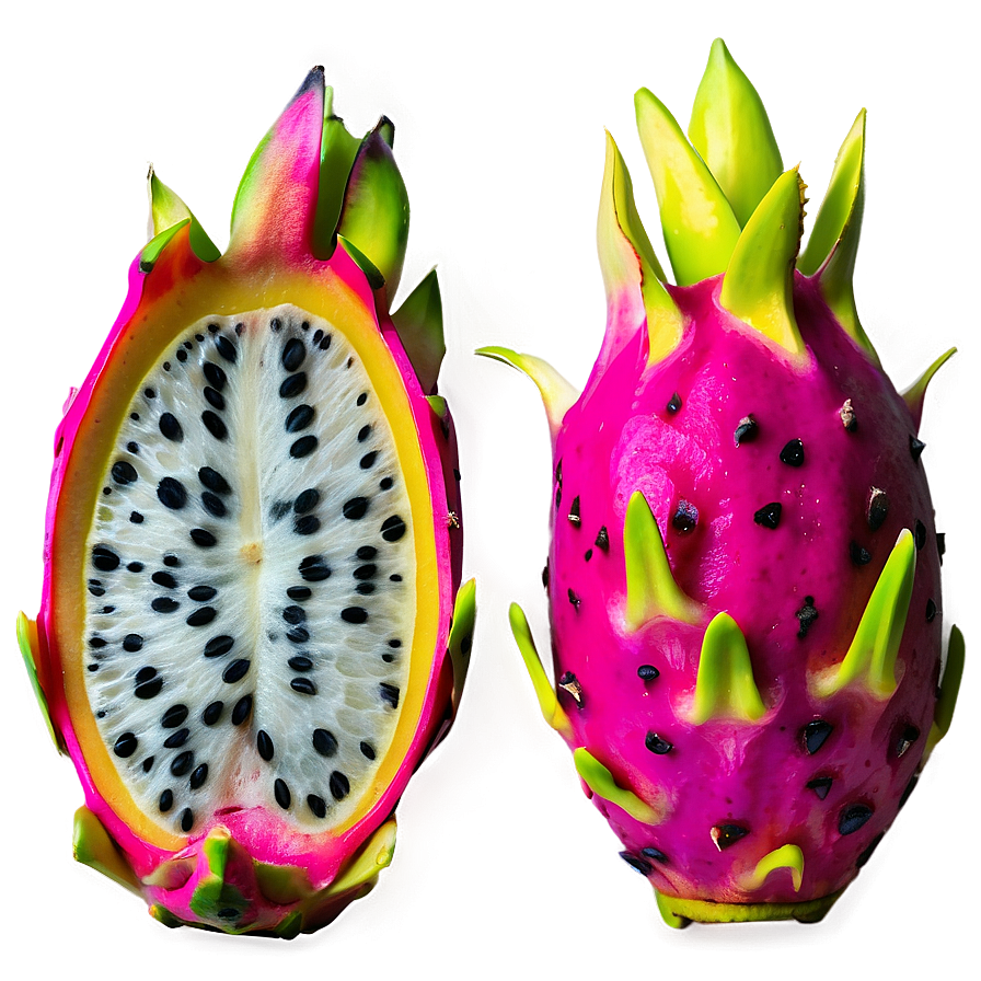 Dragonfruit Halves Display Png 06122024 PNG Image