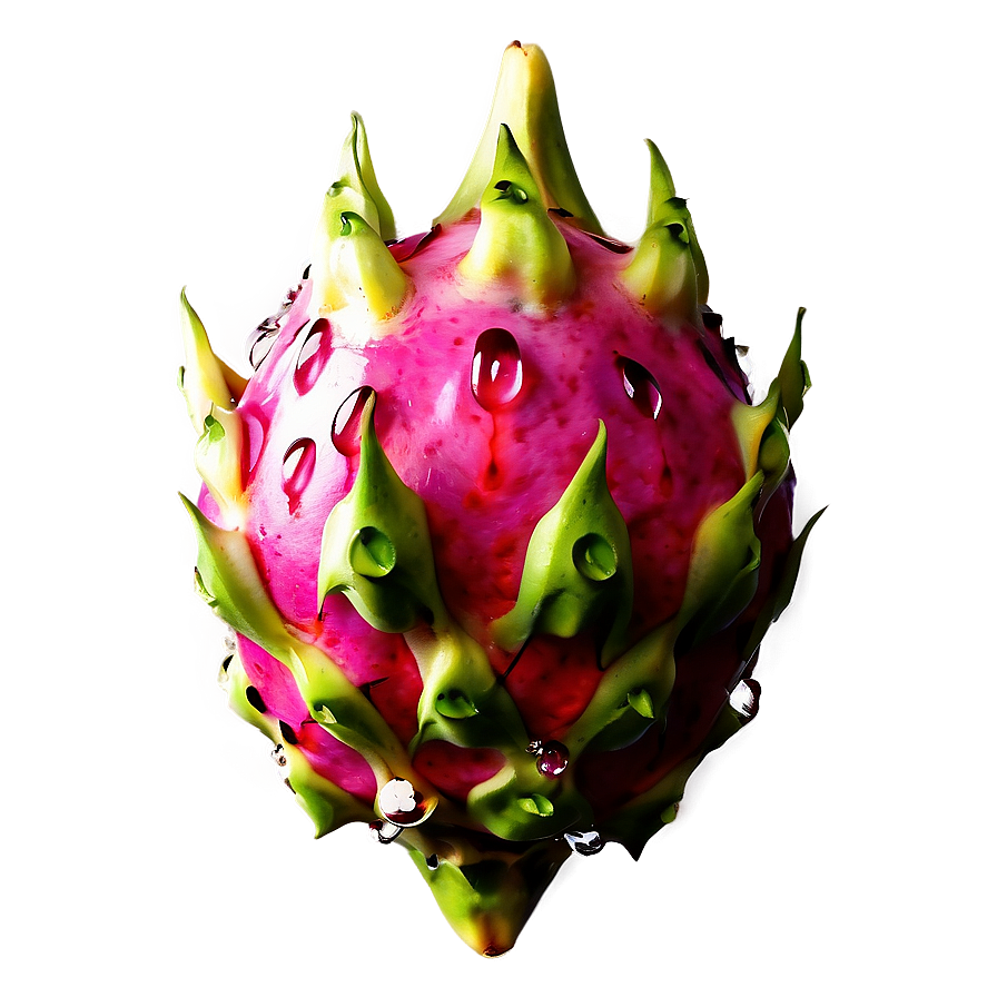 Dragonfruit With Water Drops Png Wmy PNG Image