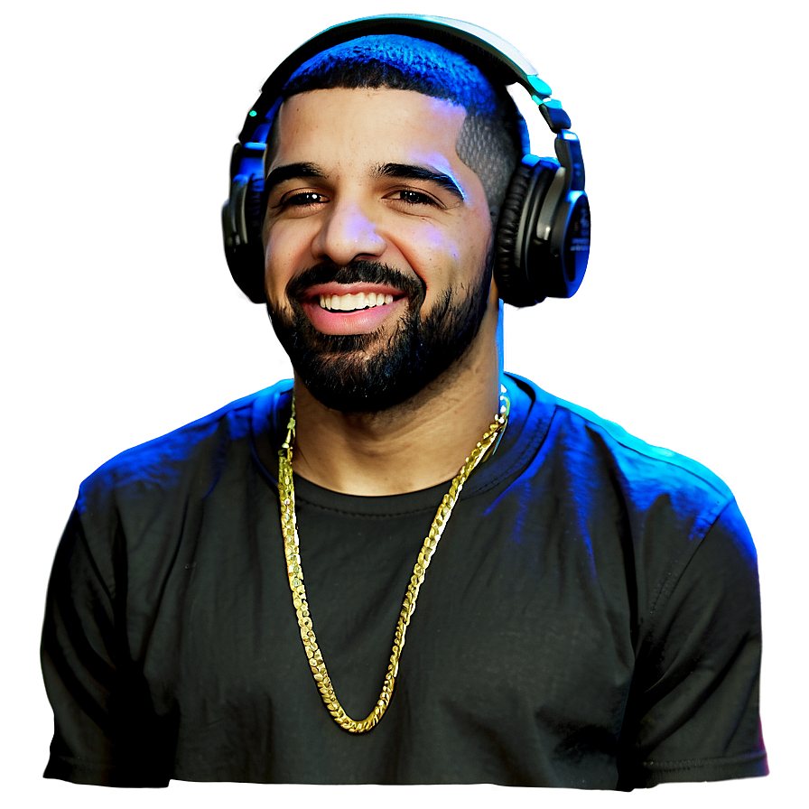 Drake With Headphones Png Sit55 PNG Image