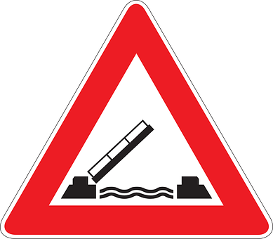 Drawbridge_ Ahead_ Warning_ Sign PNG Image