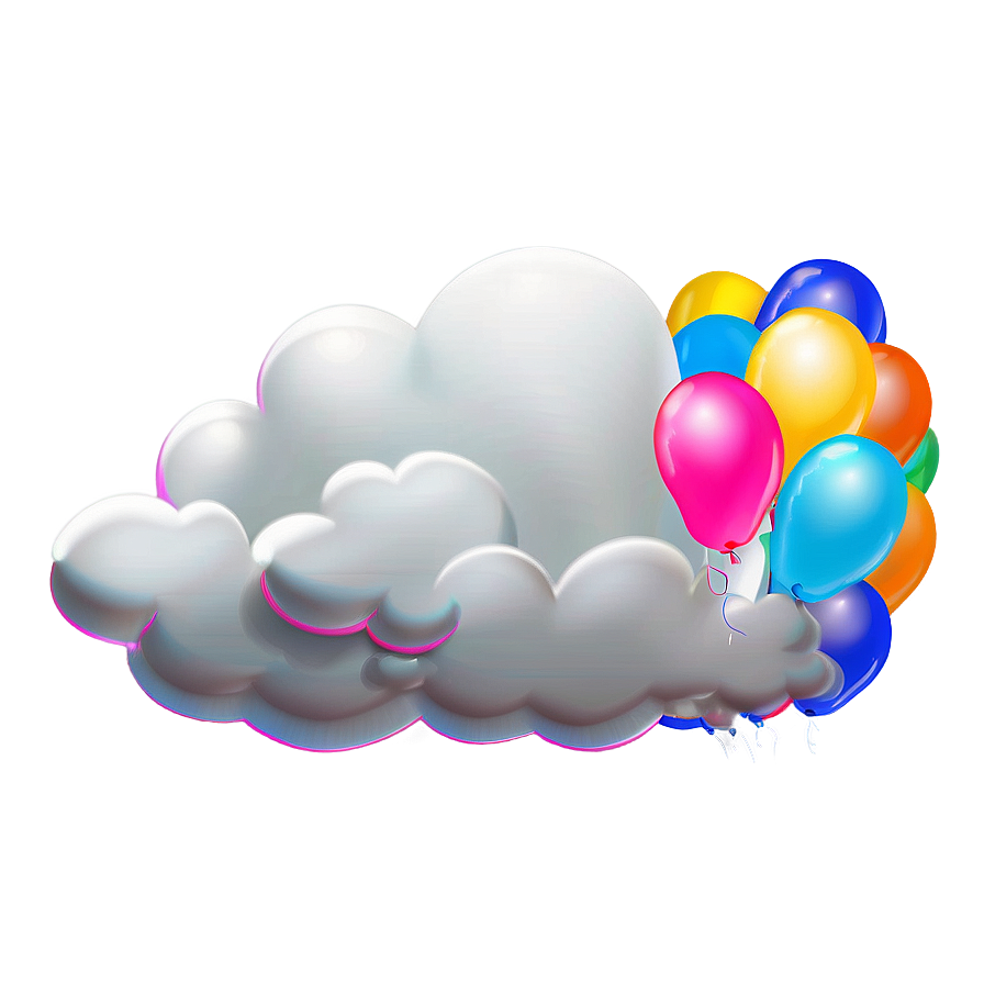 Dream Cloud With Balloons Png Seq PNG Image